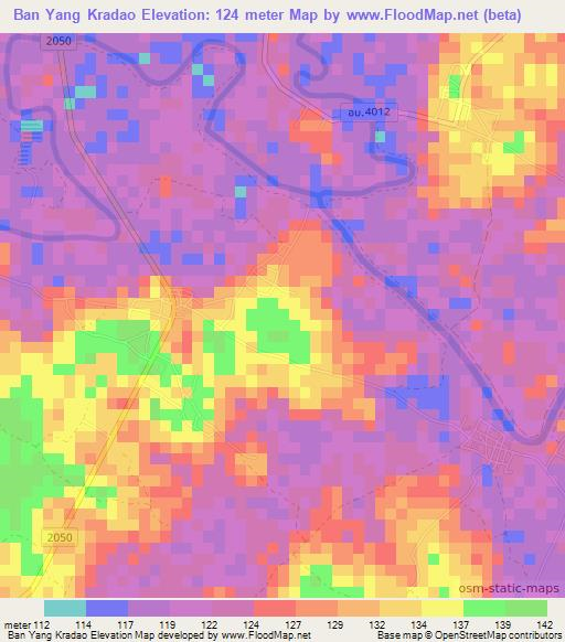 Ban Yang Kradao,Thailand Elevation Map