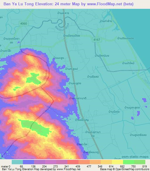 Ban Ya Lu Tong,Thailand Elevation Map