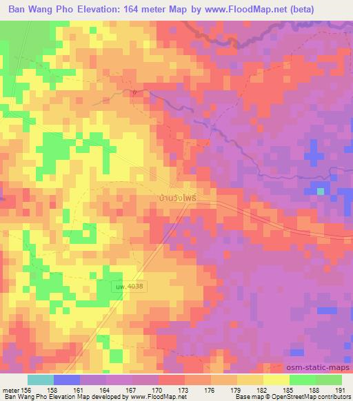 Ban Wang Pho,Thailand Elevation Map