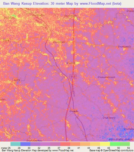 Ban Wang Kasup,Thailand Elevation Map