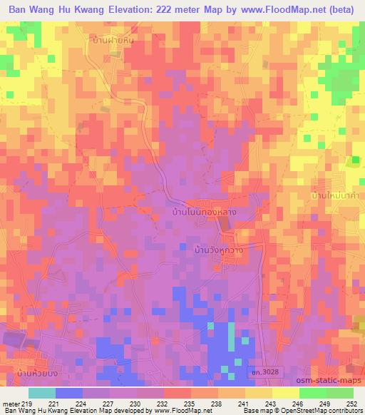 Ban Wang Hu Kwang,Thailand Elevation Map