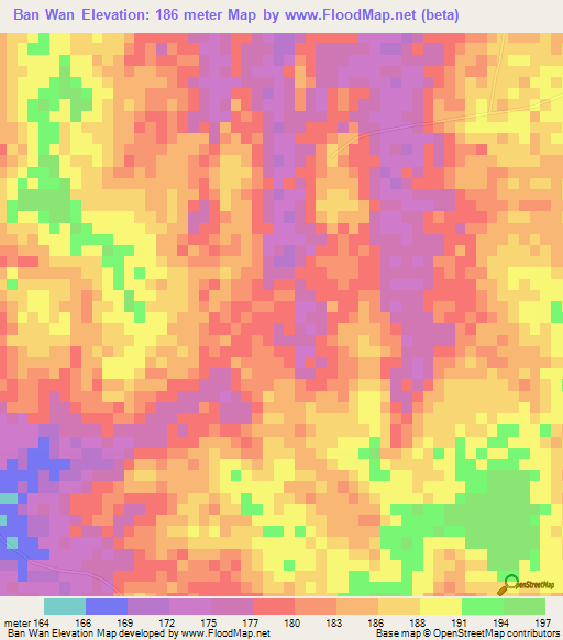 Ban Wan,Thailand Elevation Map