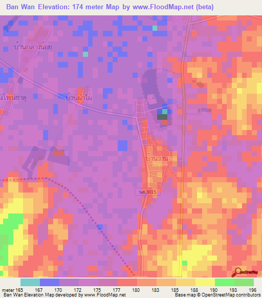 Ban Wan,Thailand Elevation Map