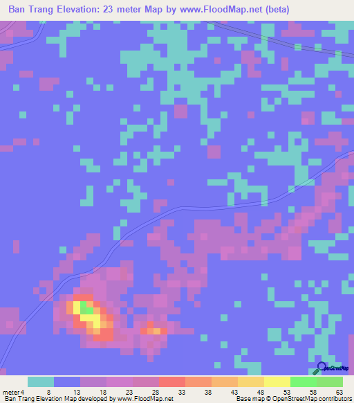 Ban Trang,Thailand Elevation Map