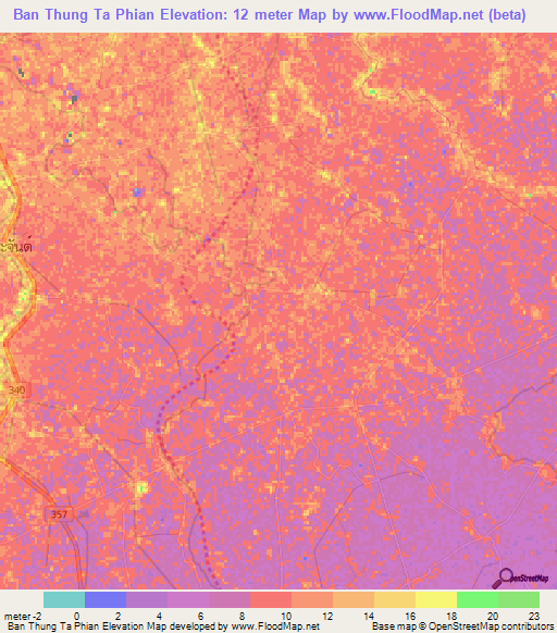 Ban Thung Ta Phian,Thailand Elevation Map