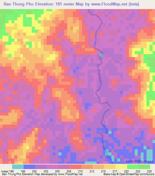 Ban Thung Pho,Thailand Elevation Map