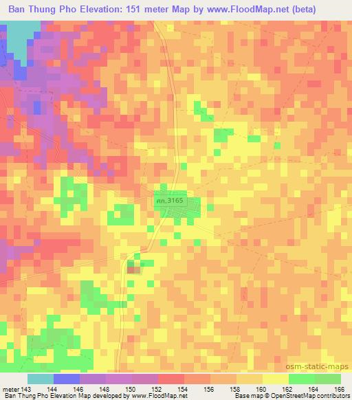 Ban Thung Pho,Thailand Elevation Map