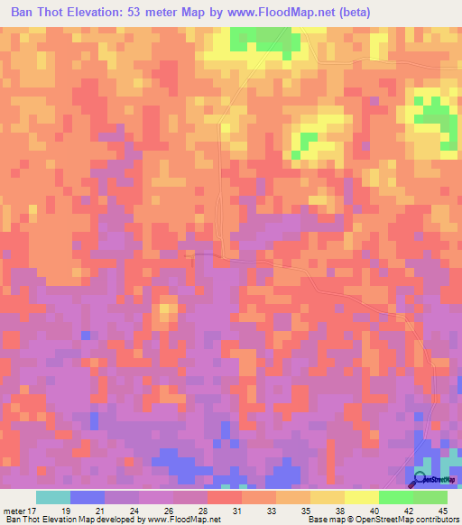 Ban Thot,Thailand Elevation Map