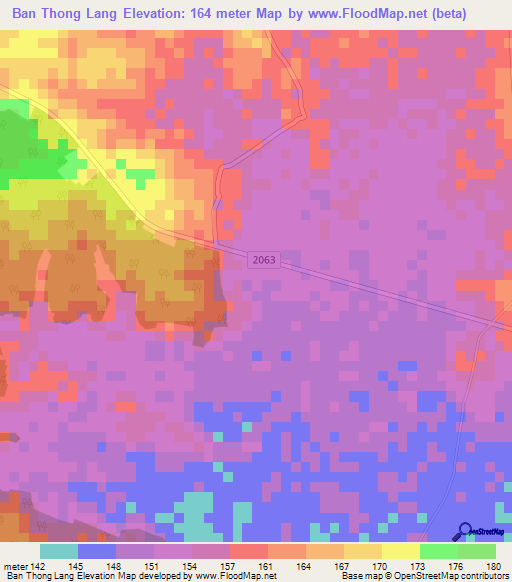 Ban Thong Lang,Thailand Elevation Map