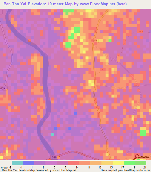 Ban Tha Yai,Thailand Elevation Map