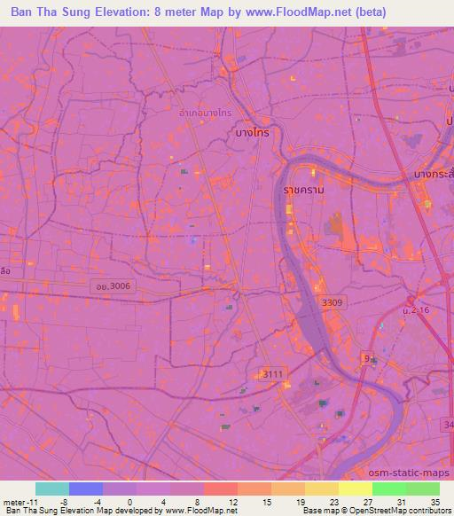 Ban Tha Sung,Thailand Elevation Map
