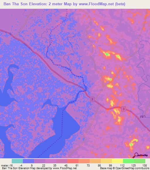 Ban Tha Son,Thailand Elevation Map