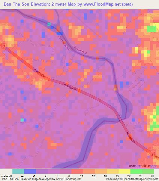 Ban Tha Son,Thailand Elevation Map