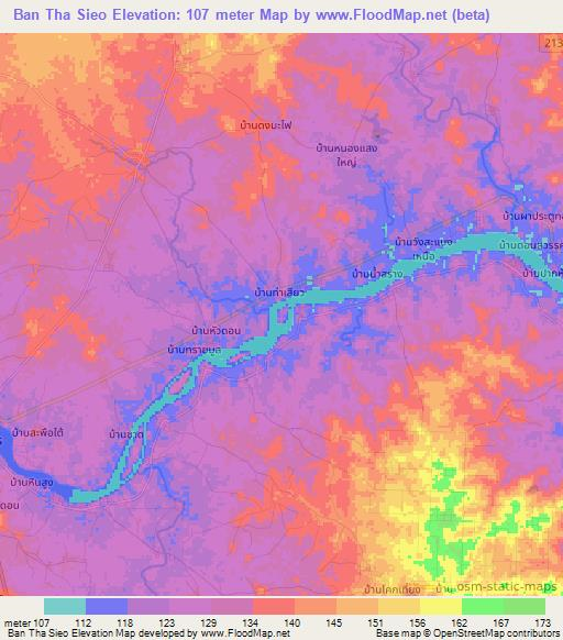 Ban Tha Sieo,Thailand Elevation Map