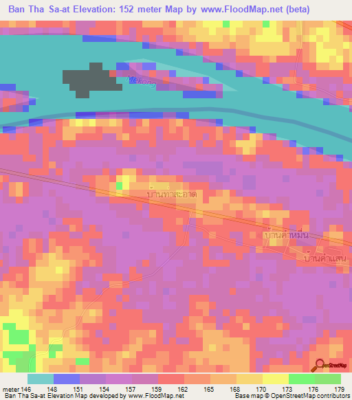 Ban Tha Sa-at,Thailand Elevation Map