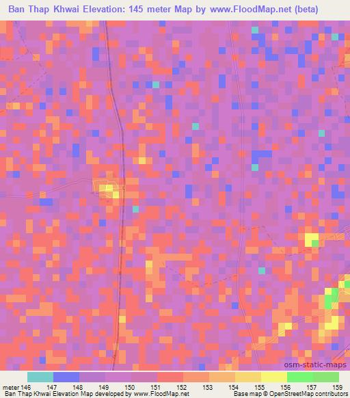 Ban Thap Khwai,Thailand Elevation Map
