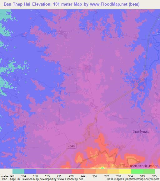 Ban Thap Hai,Thailand Elevation Map