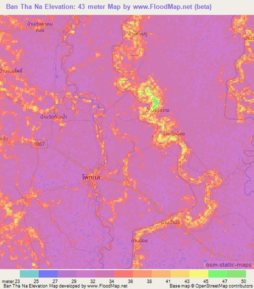 Ban Tha Na,Thailand Elevation Map
