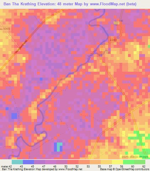 Ban Tha Krathing,Thailand Elevation Map
