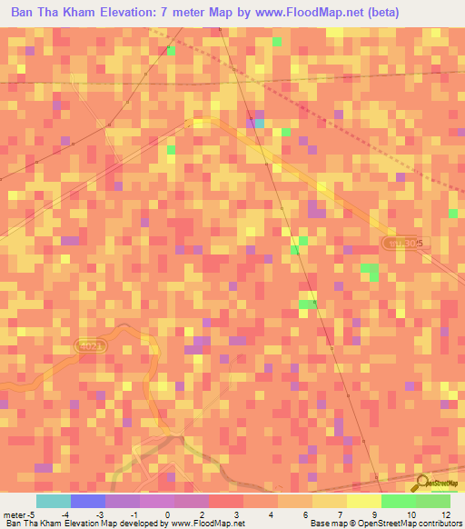 Ban Tha Kham,Thailand Elevation Map