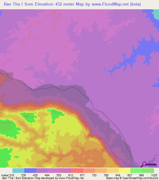 Ban Tha I Som,Thailand Elevation Map