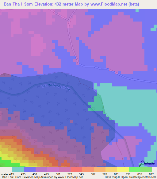 Ban Tha I Som,Thailand Elevation Map