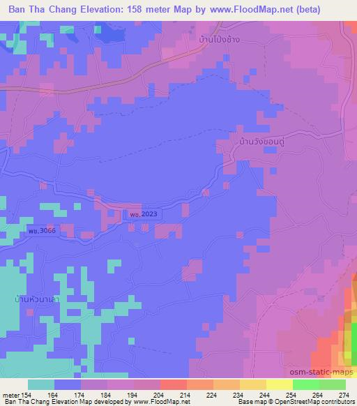Ban Tha Chang,Thailand Elevation Map
