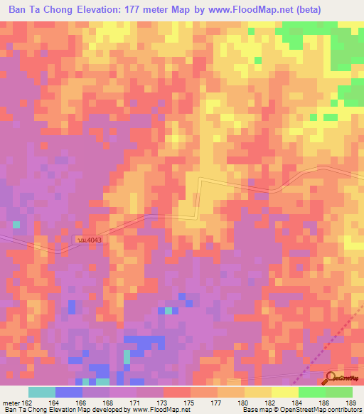Ban Ta Chong,Thailand Elevation Map