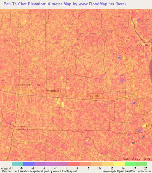 Ban Ta Chat,Thailand Elevation Map