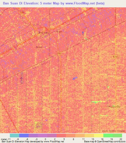 Ban Suan Di,Thailand Elevation Map