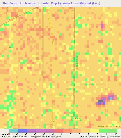Ban Suan Di,Thailand Elevation Map