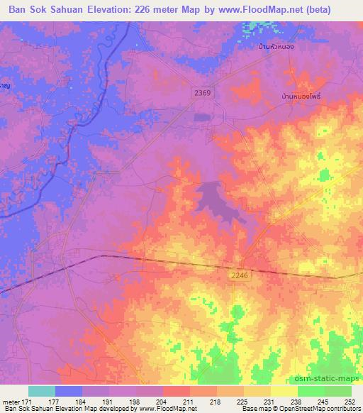 Ban Sok Sahuan,Thailand Elevation Map