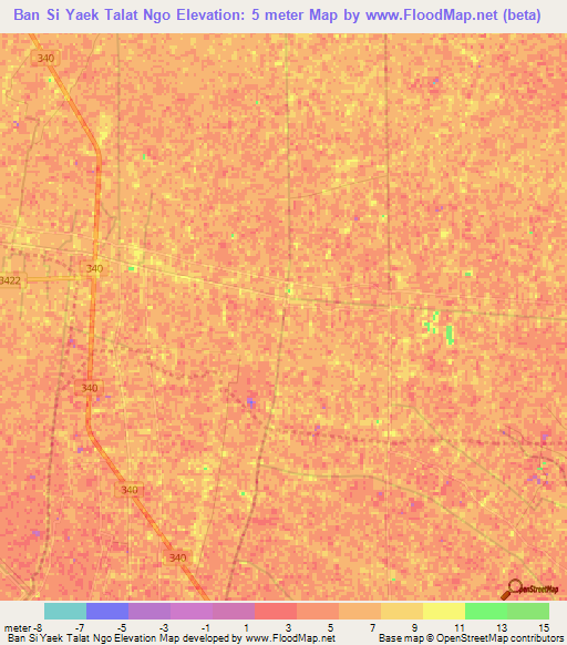 Ban Si Yaek Talat Ngo,Thailand Elevation Map