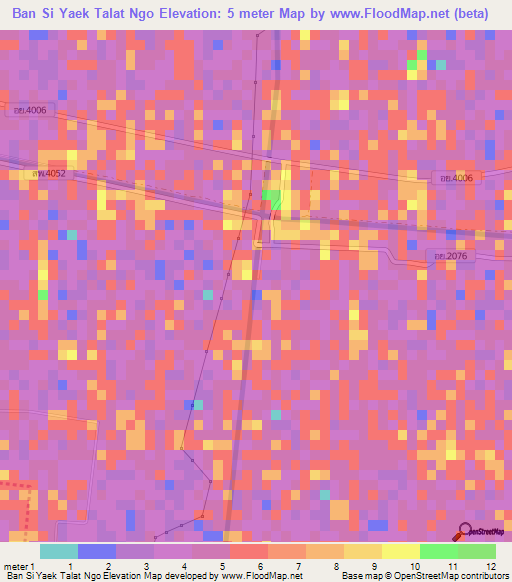 Ban Si Yaek Talat Ngo,Thailand Elevation Map