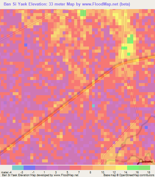 Ban Si Yaek,Thailand Elevation Map