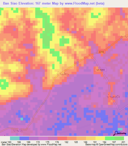 Ban Siao,Thailand Elevation Map