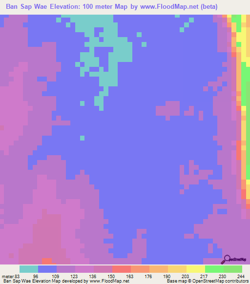 Ban Sap Wae,Thailand Elevation Map