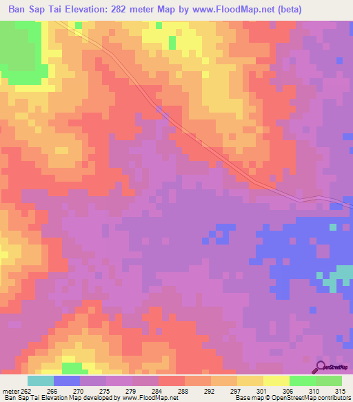 Ban Sap Tai,Thailand Elevation Map