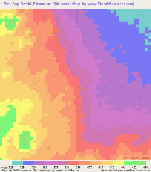 Ban Sap Setthi,Thailand Elevation Map