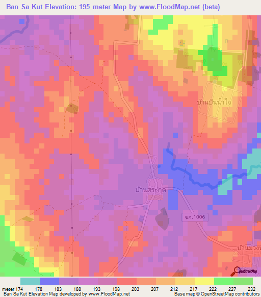 Ban Sa Kut,Thailand Elevation Map
