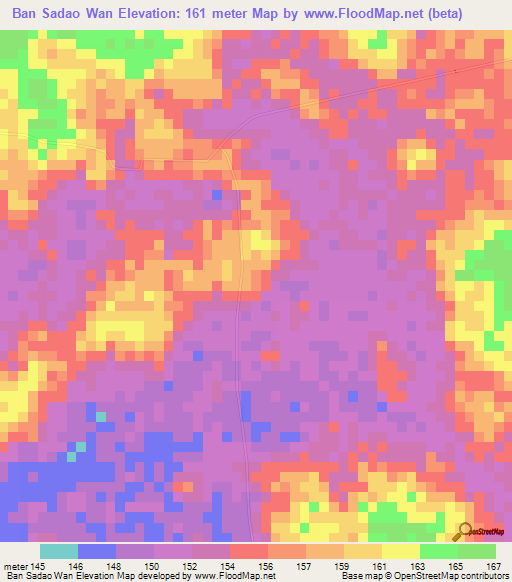 Ban Sadao Wan,Thailand Elevation Map