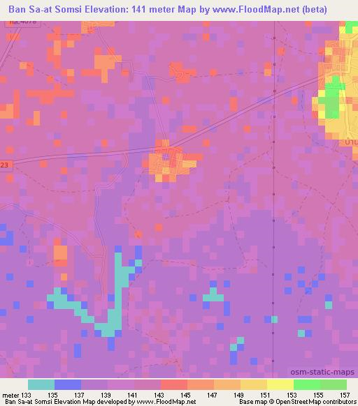 Ban Sa-at Somsi,Thailand Elevation Map