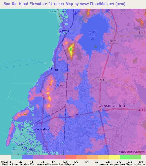 Ban Rai Kluai,Thailand Elevation Map