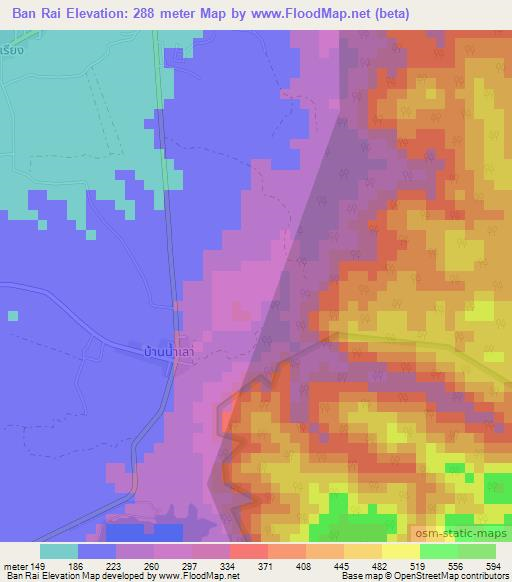 Ban Rai,Thailand Elevation Map