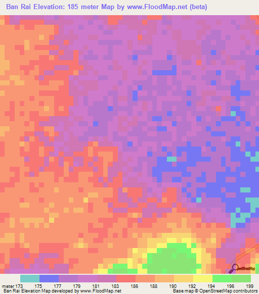 Ban Rai,Thailand Elevation Map