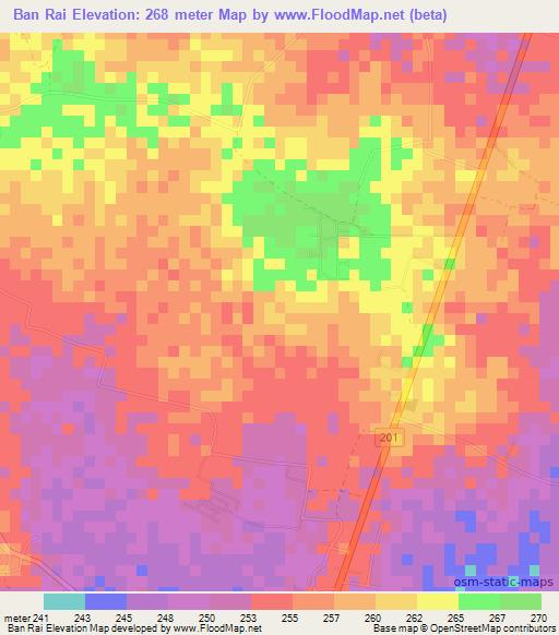 Ban Rai,Thailand Elevation Map