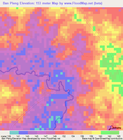 Ban Pleng,Thailand Elevation Map