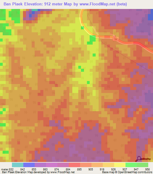 Ban Plaek,Thailand Elevation Map