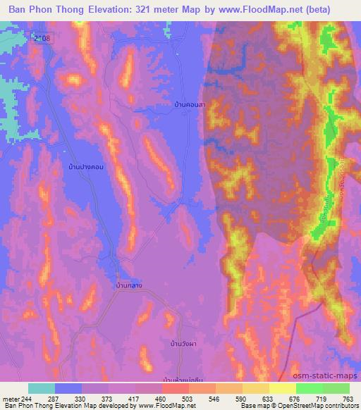 Ban Phon Thong,Thailand Elevation Map