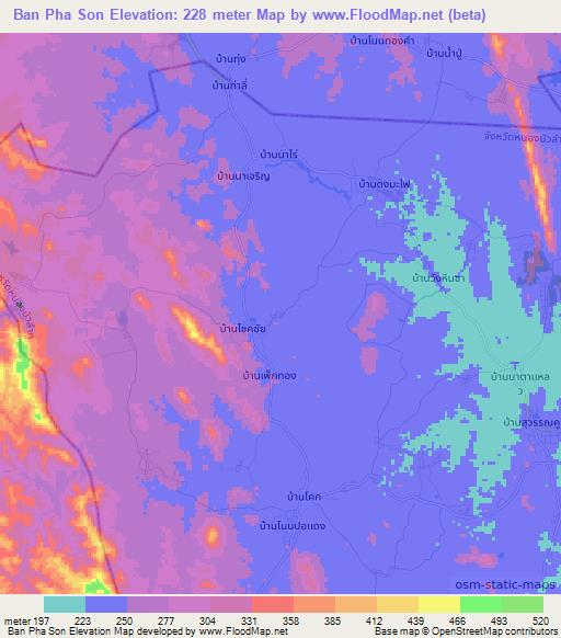 Ban Pha Son,Thailand Elevation Map